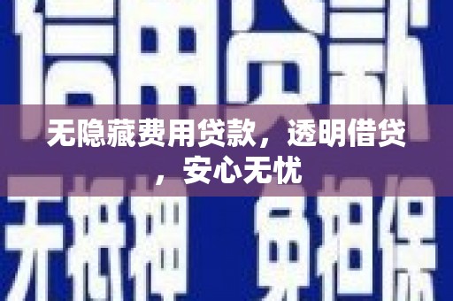 遂溪无隐藏费用贷款，透明借贷，安心无忧