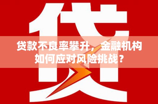 遂溪贷款不良率攀升，金融机构如何应对风险挑战？