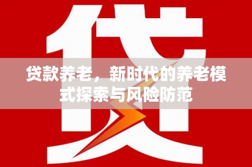 遂溪贷款养老，新时代的养老模式探索与风险防范